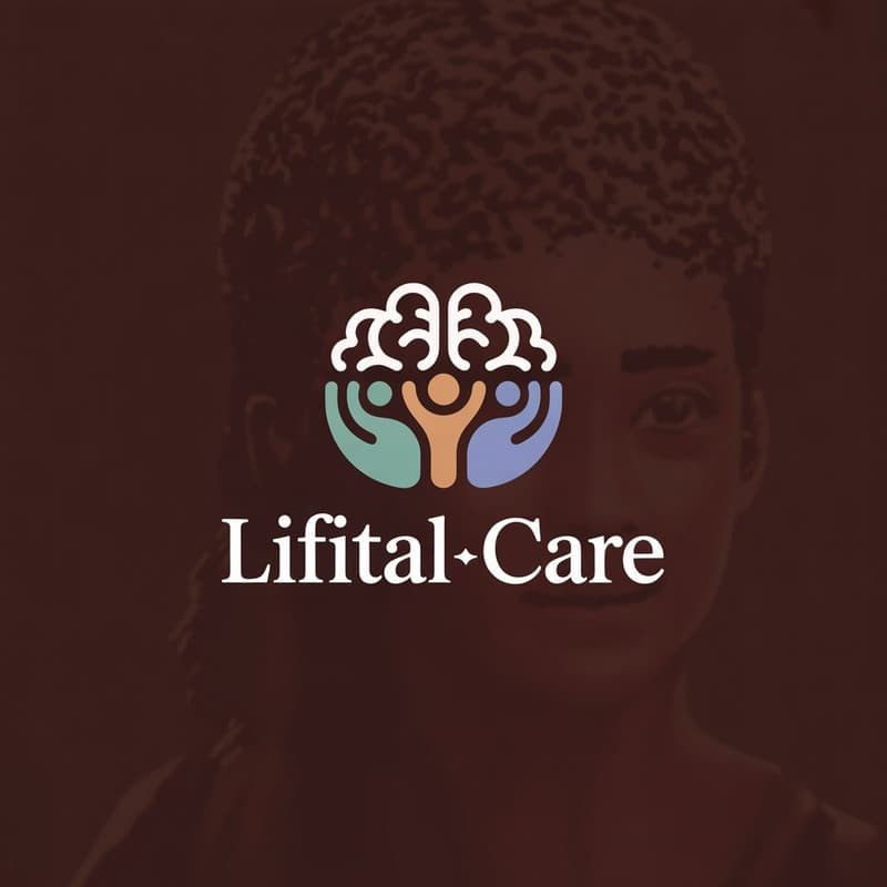 An elegant, minimalist logo with a leaf icon